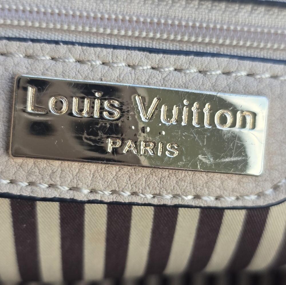 Louis Vuitton Women Taupe Satchel Beige Small Flaw 8x10 - Picture 15 of 16